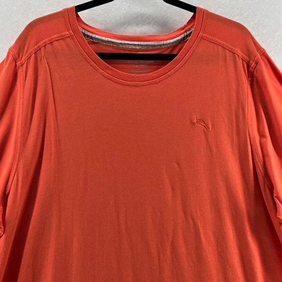 Tommy Bahama T-Shirt Men Sz 2XL Crewneck Short Sleeve Jersey Cotton Modal Orange - Picture 2 of 9